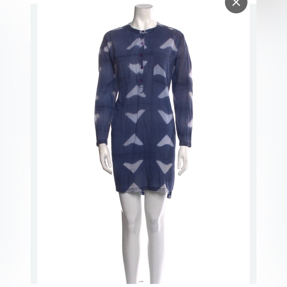 Antik Batik Printed Knee Length Dress Navy White Grey Henley